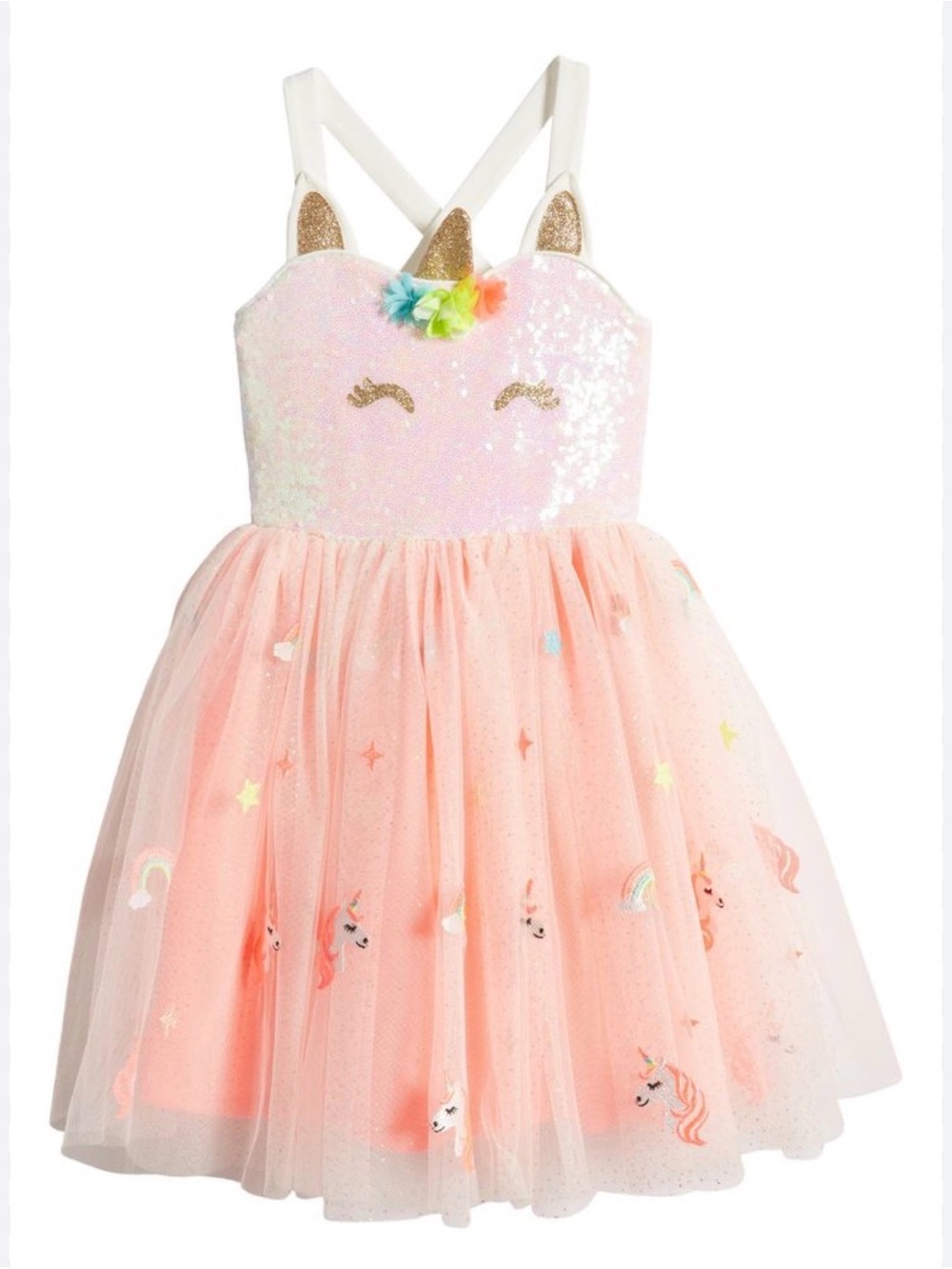Zunie Pink Unicorn Sequin Tulle Costume Dress